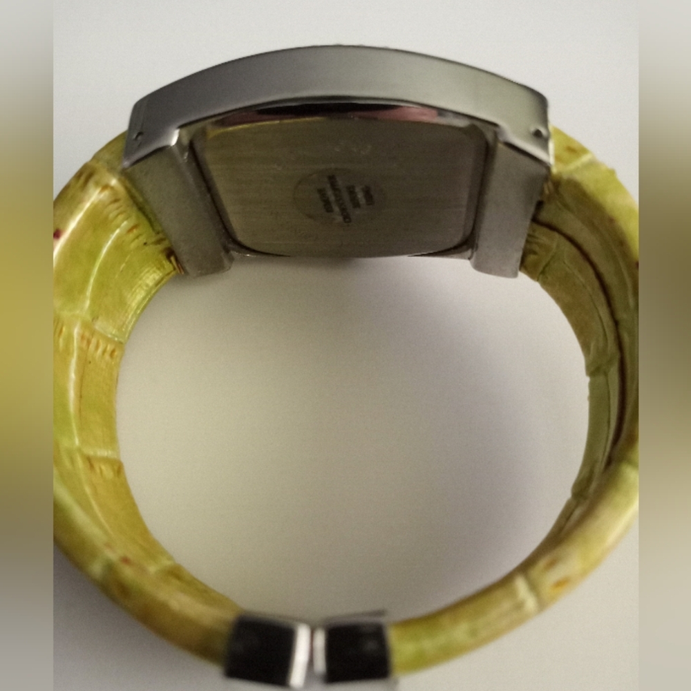 Avenue Cuff Bracelet Watch Rhinestones Silver Tone Case - Picture 4 of 5